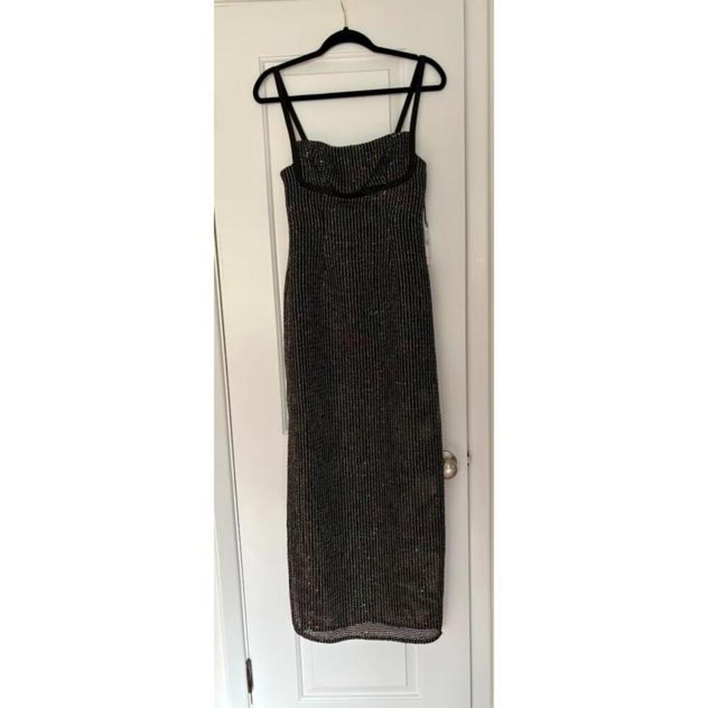 Liv Foster Stella Sequin Mesh Gown Black Size 2 – NWT – MSRP $395